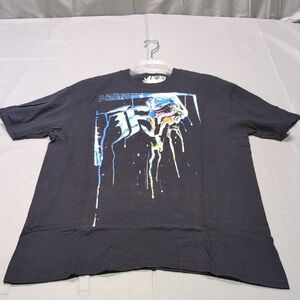 Fox Mens Black‎ Drip Design Short Sleeve Tee Logo Size L